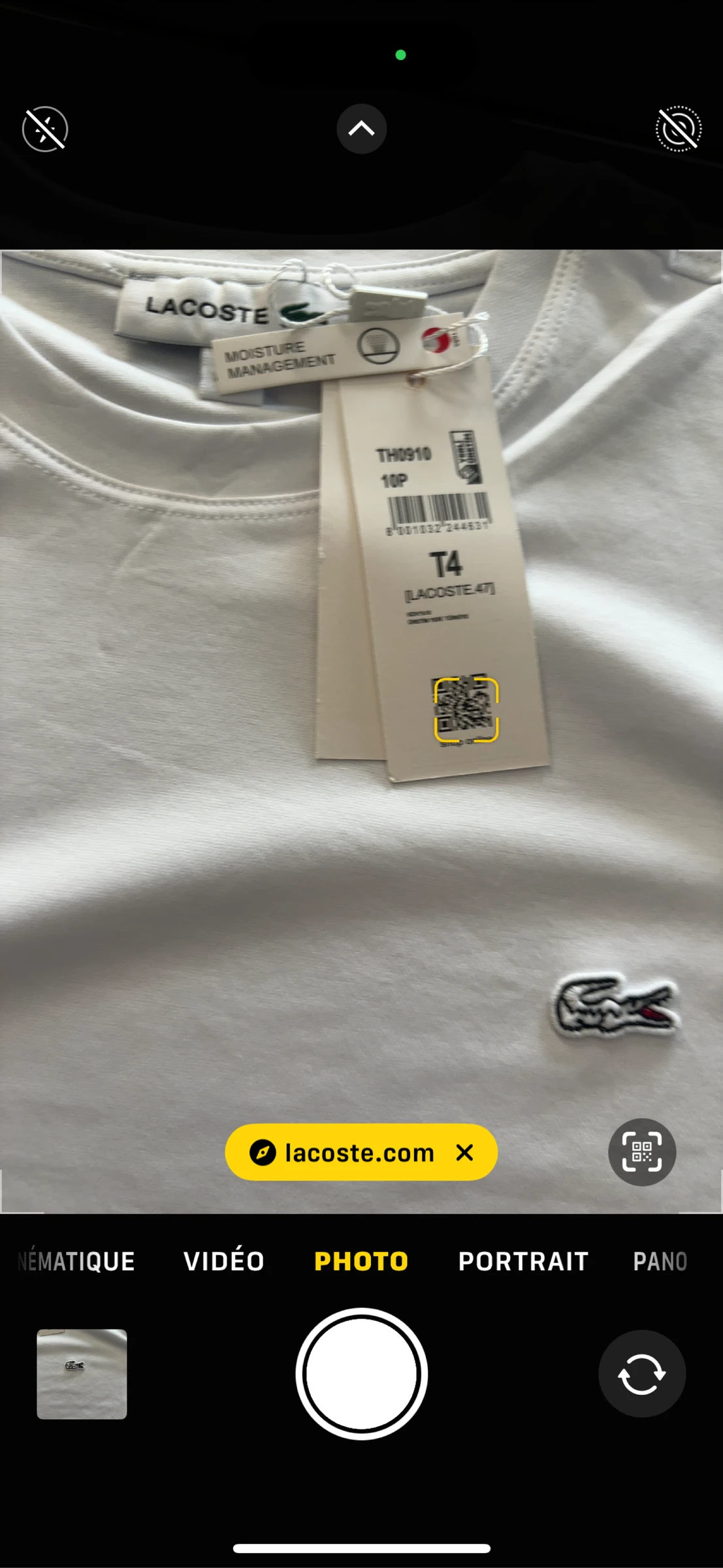 Camiseta Lacoste branca tamanho S – photo 3